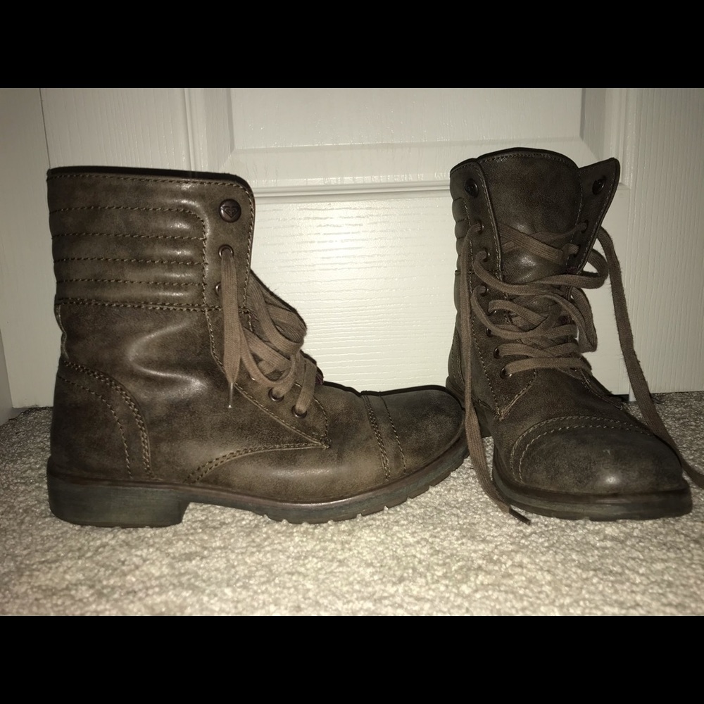 Brown Roxy Combat Boots